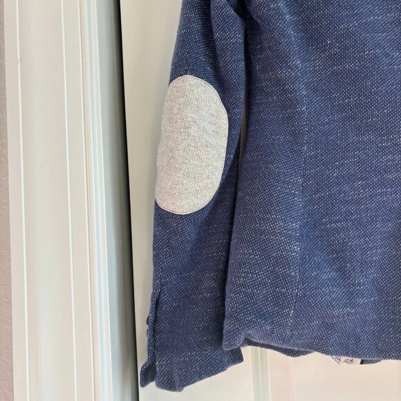 Zara Women’s Cotton Blazer Sz M Elbow Patch Academic Blue Career Office - Picture 6 of 9